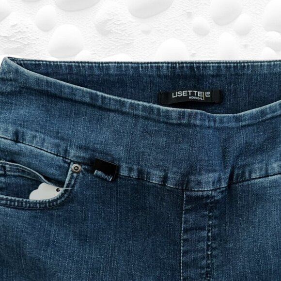 LISETTE L Montreal Betty Pearl Beaded PULL ON Cropped Skinny Jeans 30" Waist - Picture 9 of 9